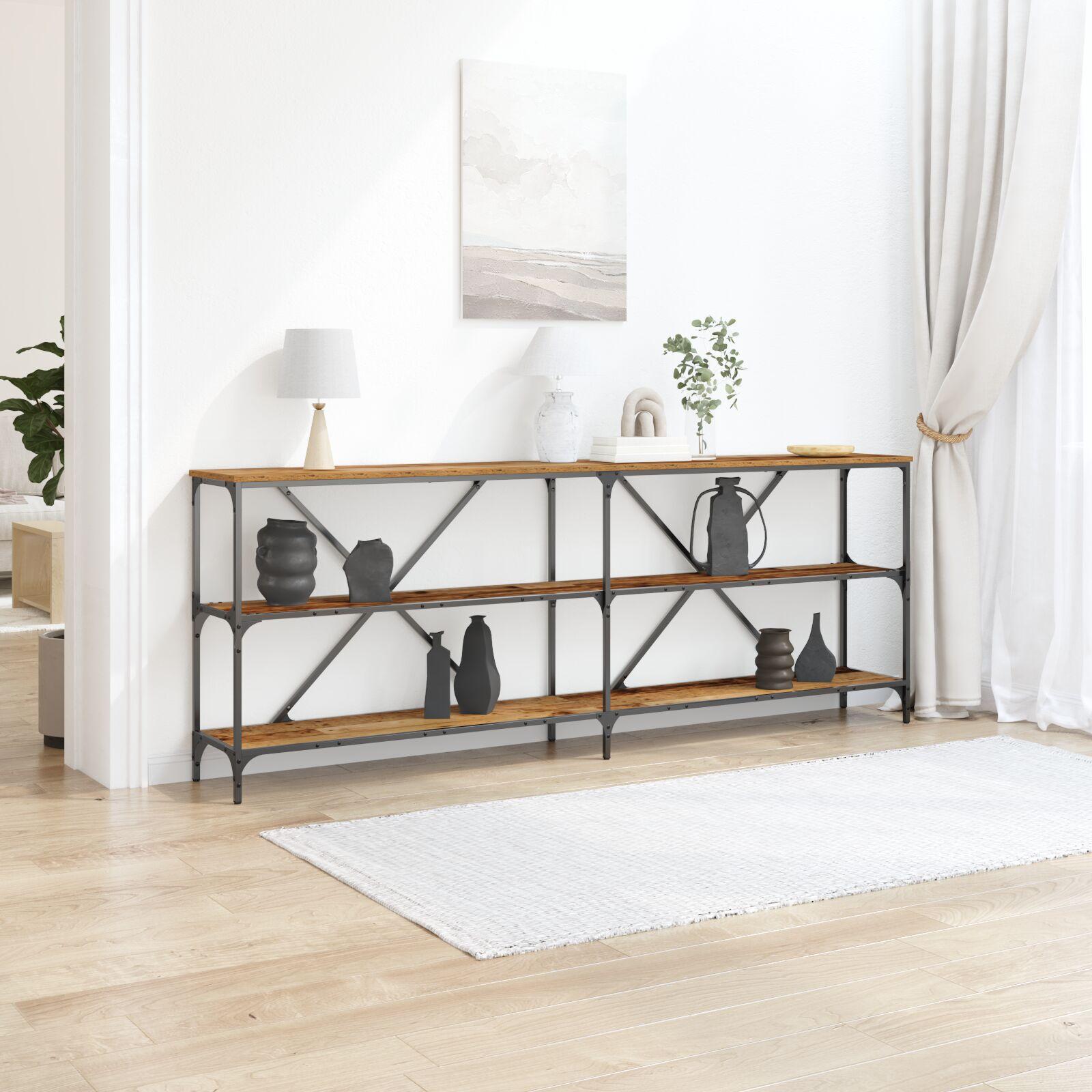 Konsolbord med hylde Andet Gammelt træ 180 x 30 x 75 cm