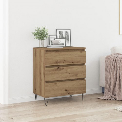 Skabsbord med Skuffer Artisan Eg 60x35x70 cm Konstrueret Træ