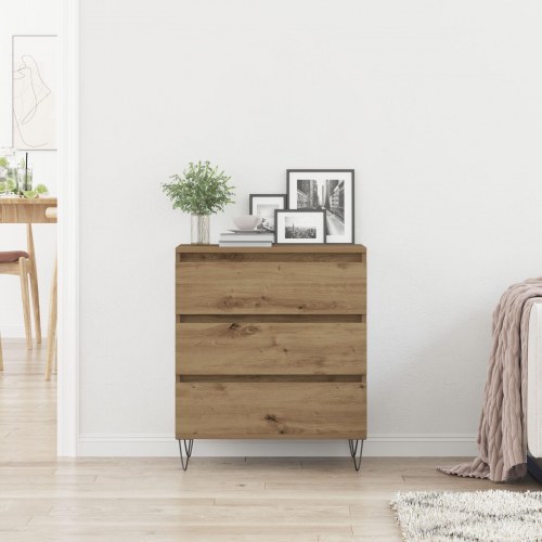 Skabsbord med Skuffer Artisan Eg 60x35x70 cm Konstrueret Træ