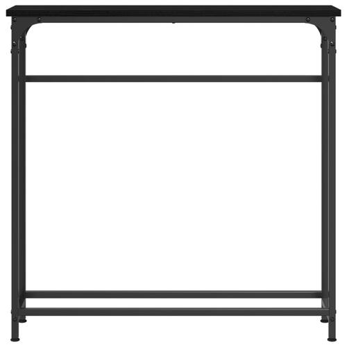 Konsolbord Sort egetræ Metalramme, MDF-top Kompakt Holdbart
