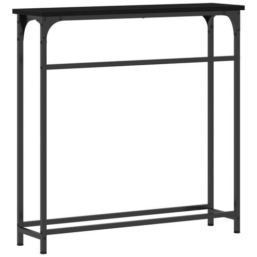 Konsolbord Sort egetræ Metalramme, MDF-top Kompakt Holdbart