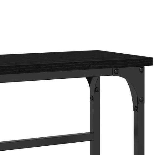 Konsolbord Sort egetræ Metalramme, MDF-top Kompakt Holdbart