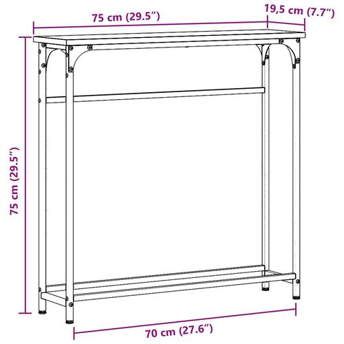 Konsolbord Sort egetræ Metalramme, MDF-top Kompakt Holdbart