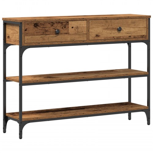 Konsolbord Gamle Træ 100x25x75 cm Ingeniørtræ og Stål