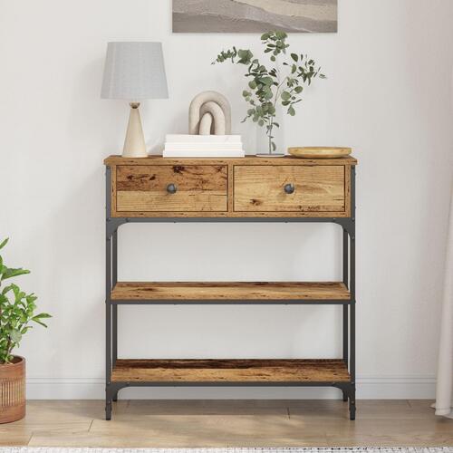 Konsolbord Gamle Træ 72,5x25x75 cm Ingeniørtræ & Stål