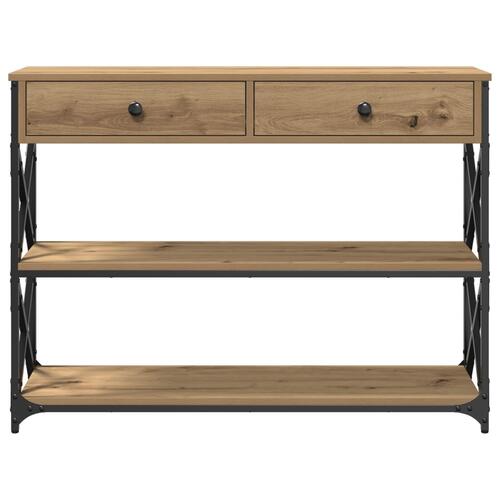 Konsolbord Artisan Egetræ 100x28x75 cm Ingeniørtræ & Stål