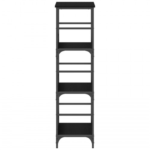 Bogreol Sort Eg 50x33x117,5 cm Konstrueret Træ og Stål