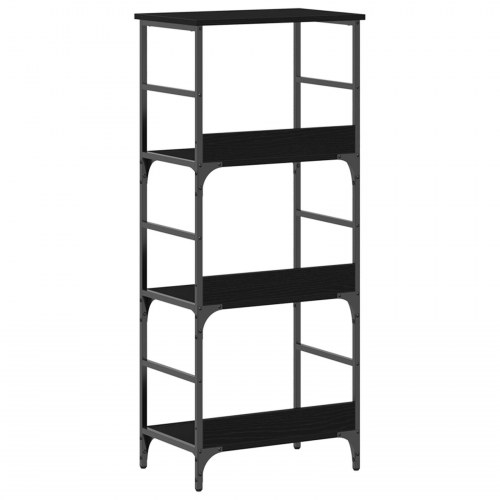 Bogreol Sort Eg 50x33x117,5 cm Konstrueret Træ og Stål