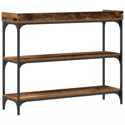Konsolbord Gammelt Træ 100x30x80 cm Ingeniørtræ og Stål