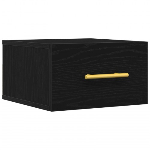 Sengbord Vægmonteret Sort Eg 35x35x20 cm