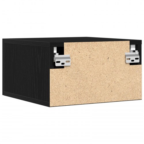 Sengbord Vægmonteret Sort Eg 35x35x20 cm