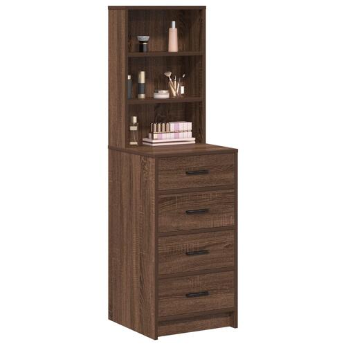 Highboard Brun Egetræ 40x41x135 cm Konstrueret Træ