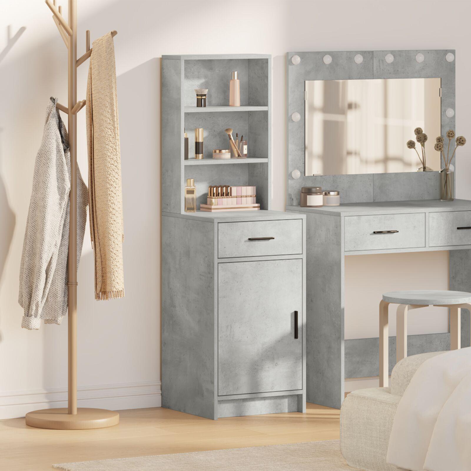 Highboard Betongrå 40 x 40,5 x 135 cm Konstrueret træ