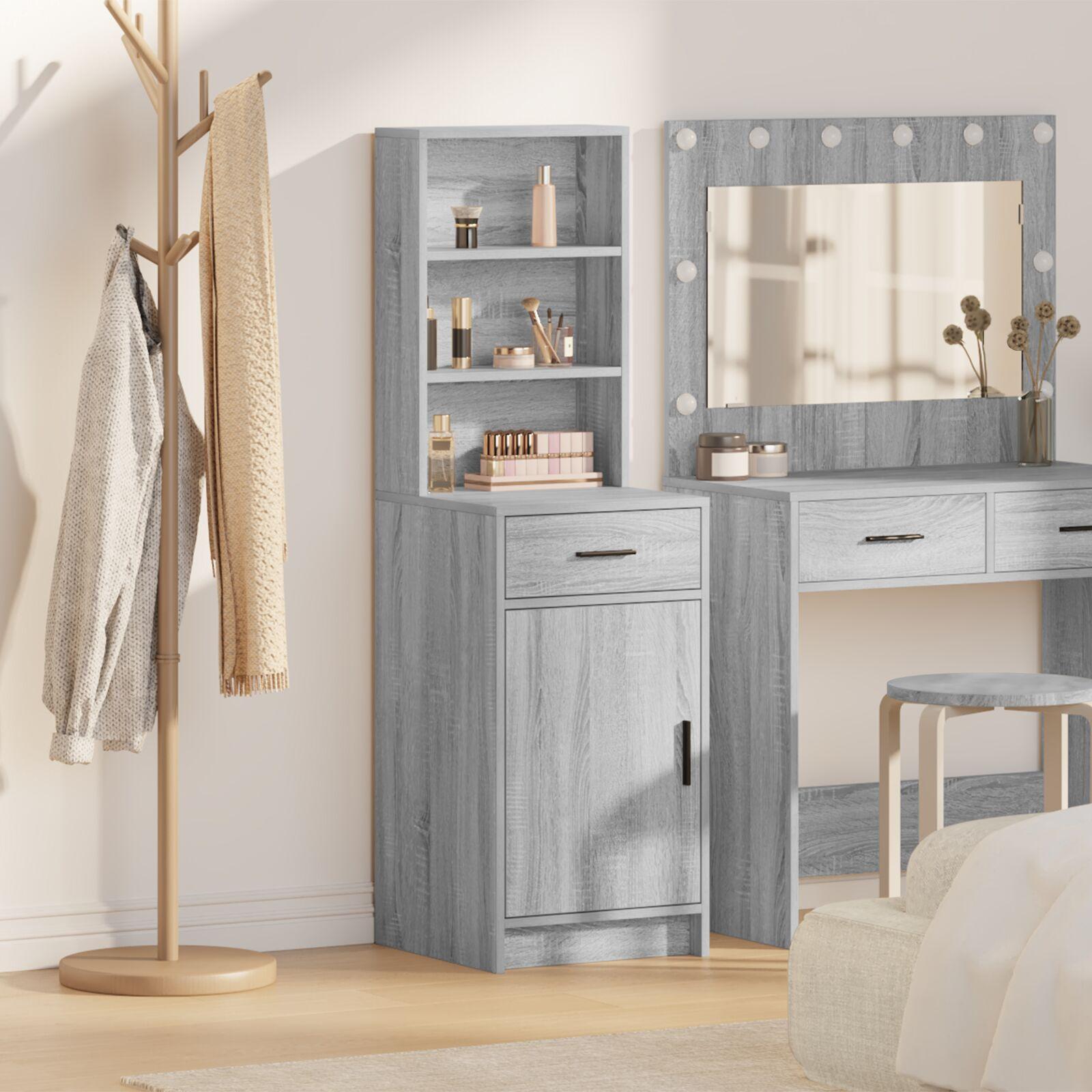 Highboard i grå sonoma - 40 × 40,5 × 135 cm, konstrueret træ