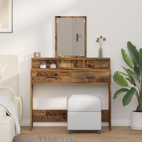 Dressing Table med Skuffer Gamle Træ 100x41x140 cm