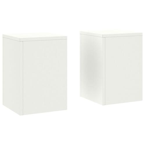 Udendørs Planteholdere Søjle 2 stk Hvid 24x24x35 cm Stål