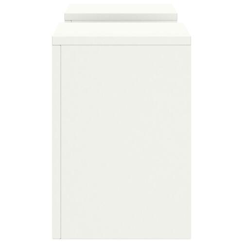 Udendørs Planteholdere Søjle 2 stk Hvid 24x24x35 cm Stål