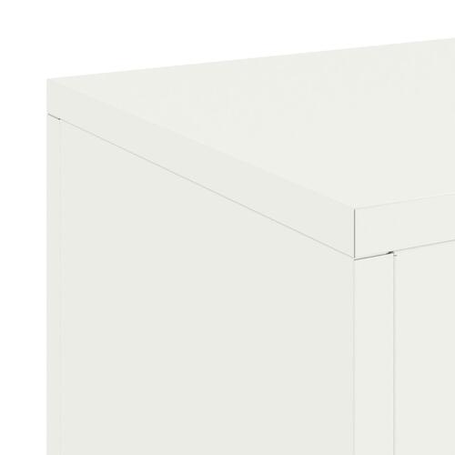 Udendørs Planteholdere Søjle 2 stk Hvid 24x24x35 cm Stål