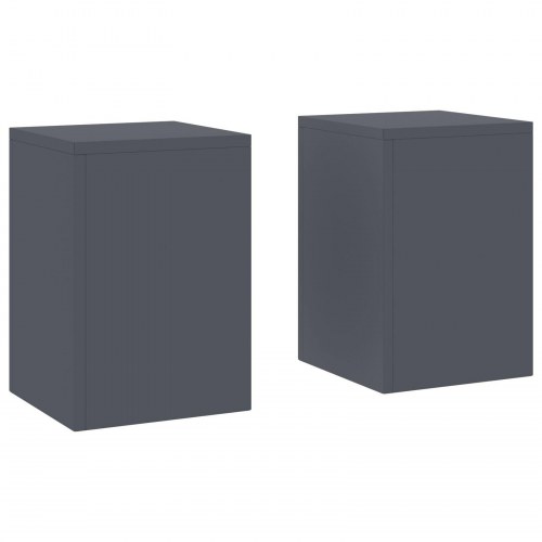 Udendørs Planteholdere Søjle 2 stk Antracitgrå 24x24x35 cm Stål