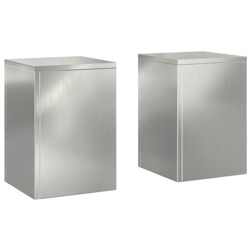 Udendørs Planteholdere Søjle 2 stk 24x24x35 cm Galvaniseret Stål