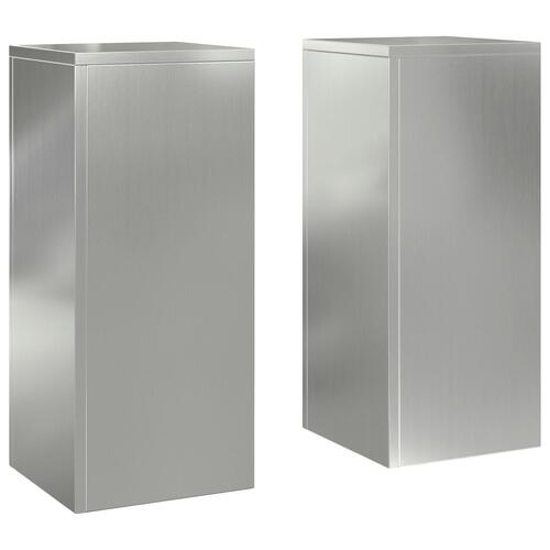 Udendørs Plante Stande Søjle 2 stk 24x24x55 cm Galvaniseret Stål