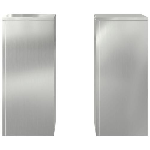 Udendørs Plante Stande Søjle 2 stk 24x24x55 cm Galvaniseret Stål