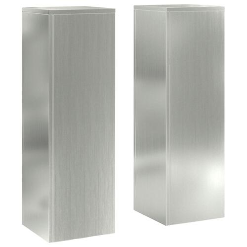 Udendørs Planteholdere Søjle 2 stk 24x24x75 cm Galvaniseret Stål