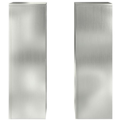 Udendørs Planteholdere Søjle 2 stk 24x24x75 cm Galvaniseret Stål