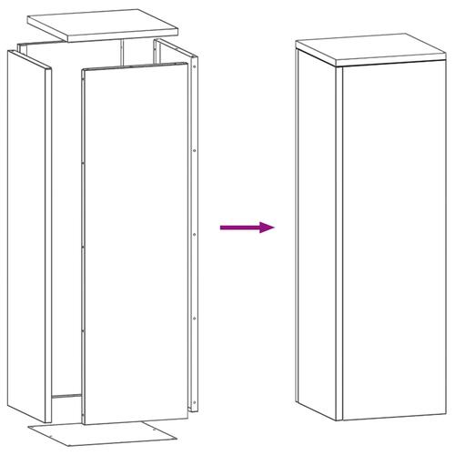 Udendørs Planteholdere Søjle 2 stk 24x24x75 cm Vejrfaste Stål
