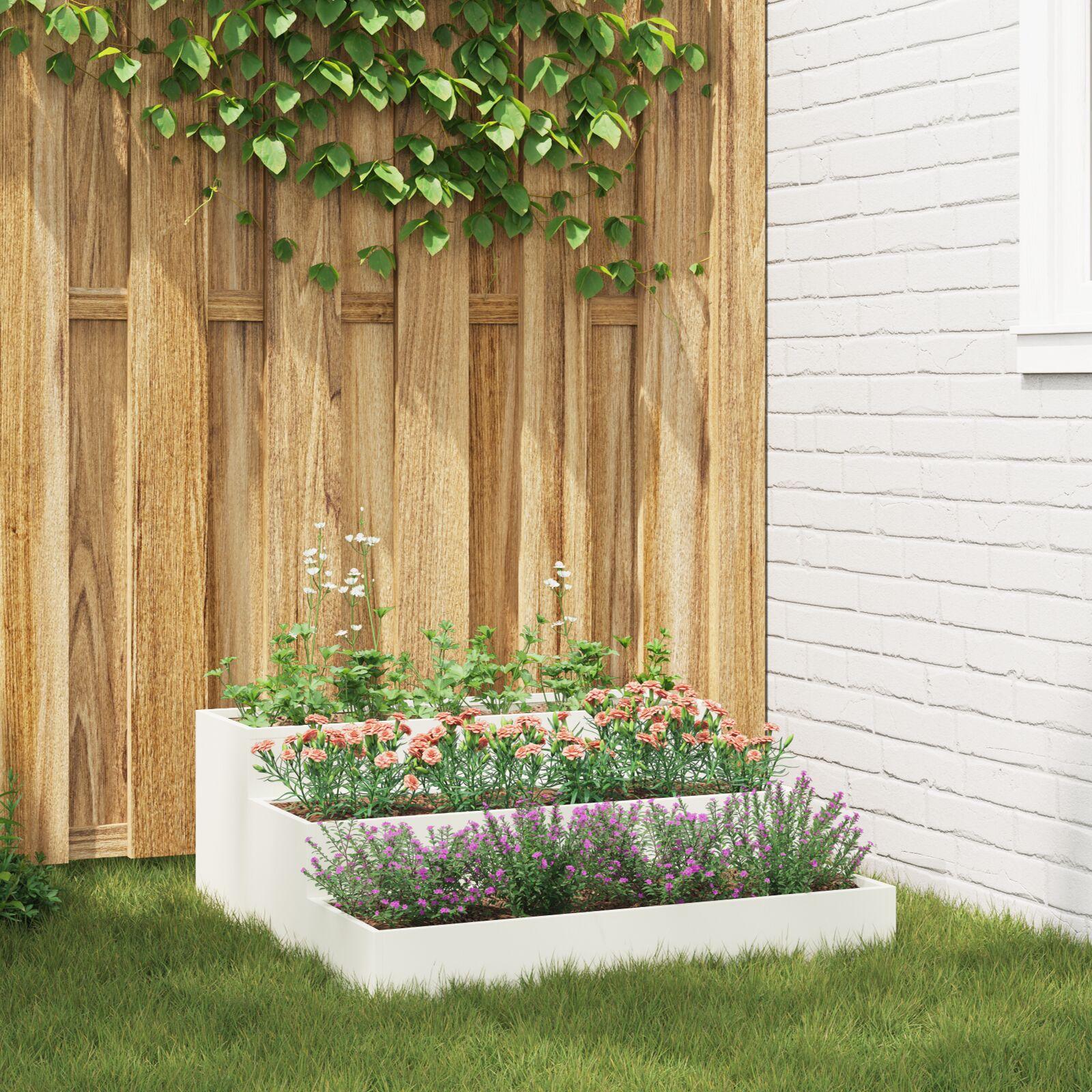 Have Blomsterkrukke Hvid 90 x 90 x 35 cm Stål