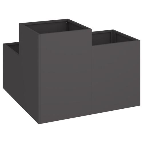 Havebede 80x80x60 cm Sort Stål