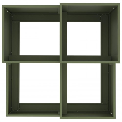 Haveboks 80x80x60 cm Olivengrøn Stål