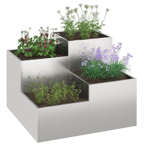 Haveplantekasse 80x80x60 cm Rustfrit Stål