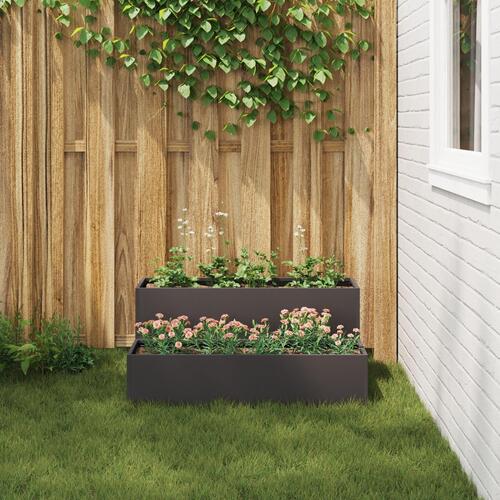Haveplante 2-lag 100x60x45 cm Sort Stål