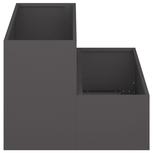 Haveplante 2-lag 100x60x45 cm Sort Stål