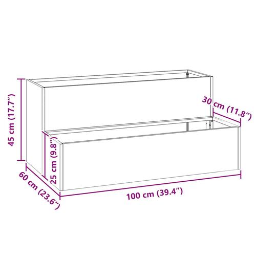 Haveplante 2-lag 100x60x45 cm Sort Stål
