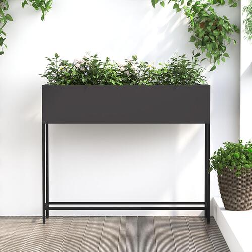 Højt Havebed 100x26x82 cm Sort Stål