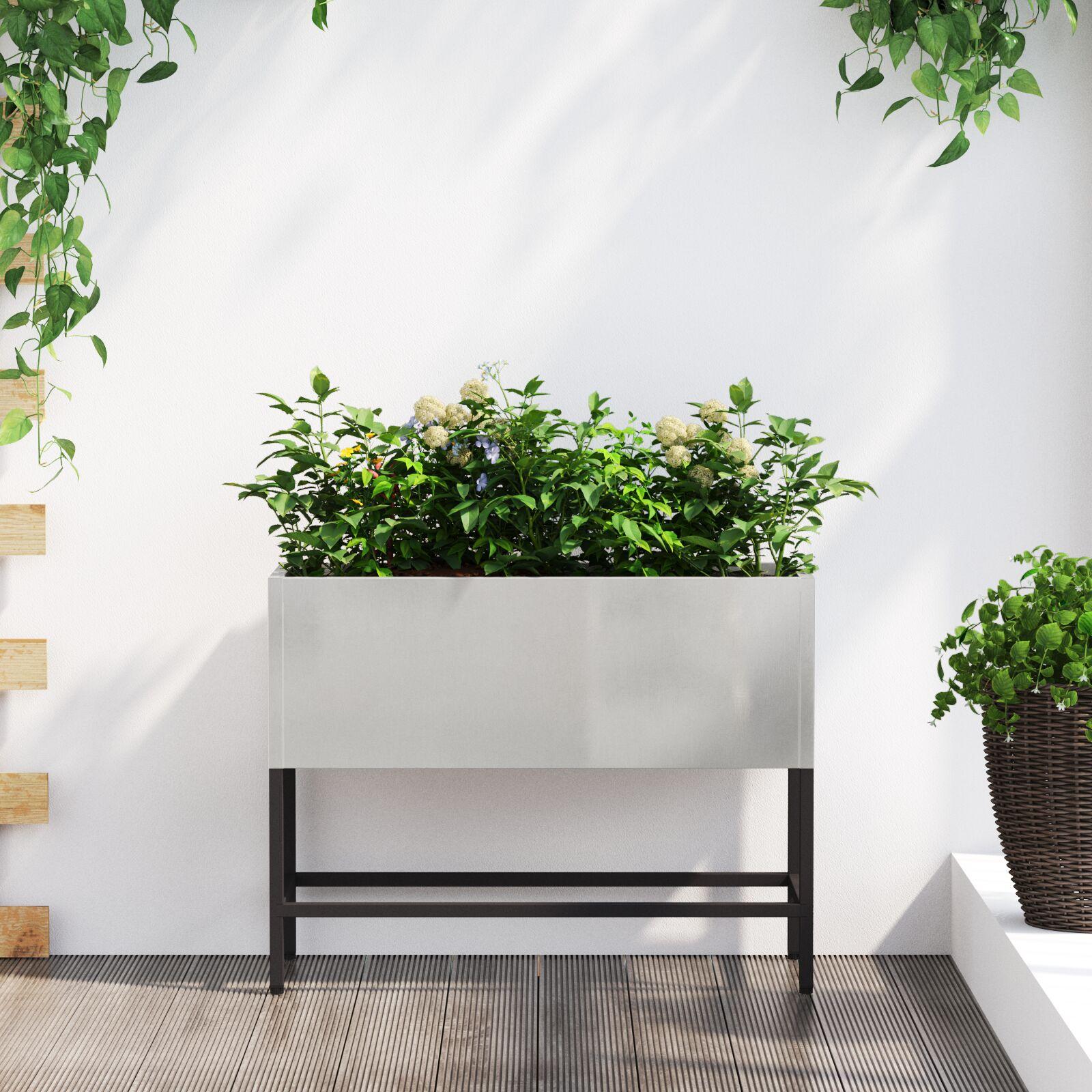 Hævet haveplante Sølv 60 x 26 x 45 cm Rustfrit stål