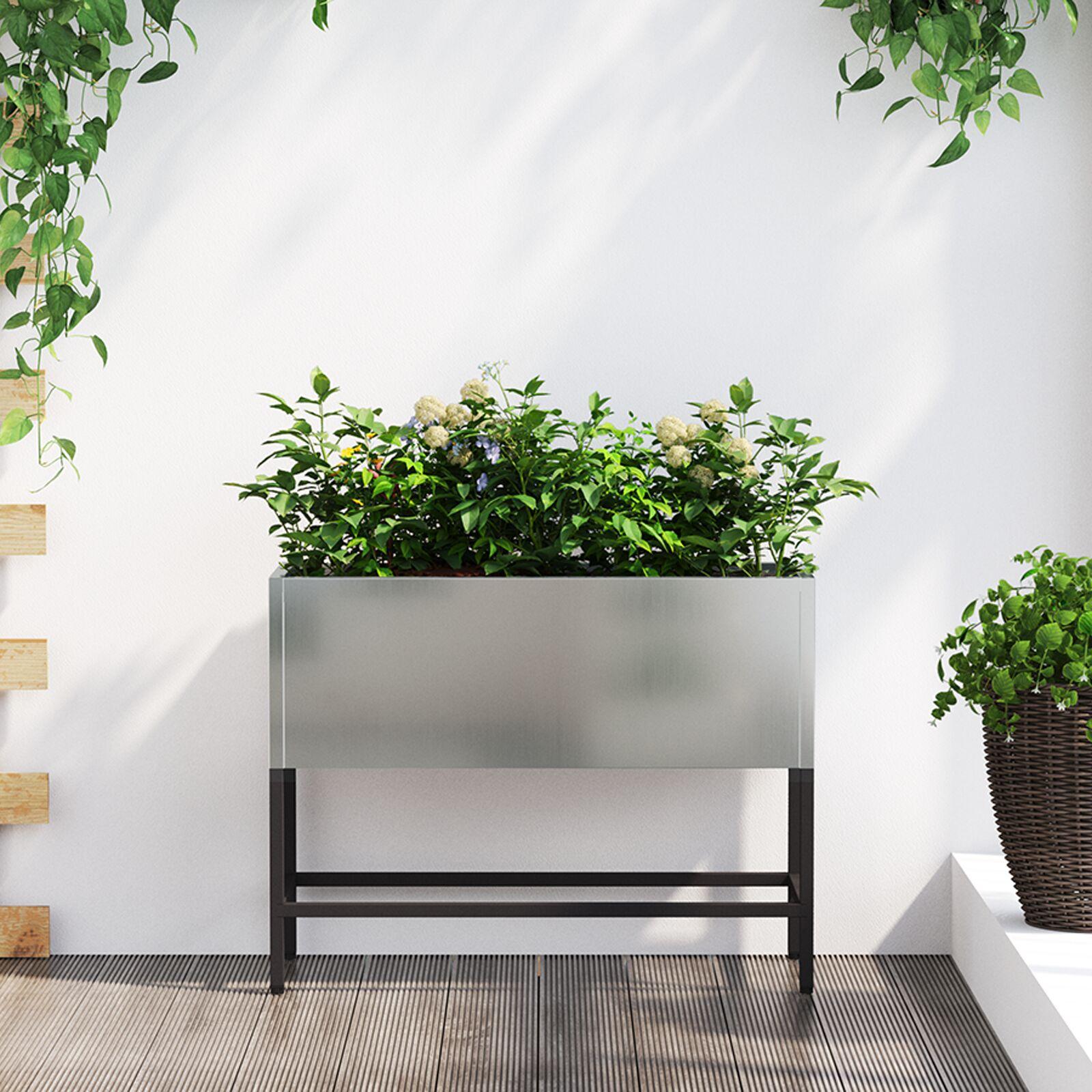 Hævet haveplante Sølv 60 x 26 x 45 cm Galvaniseret stål