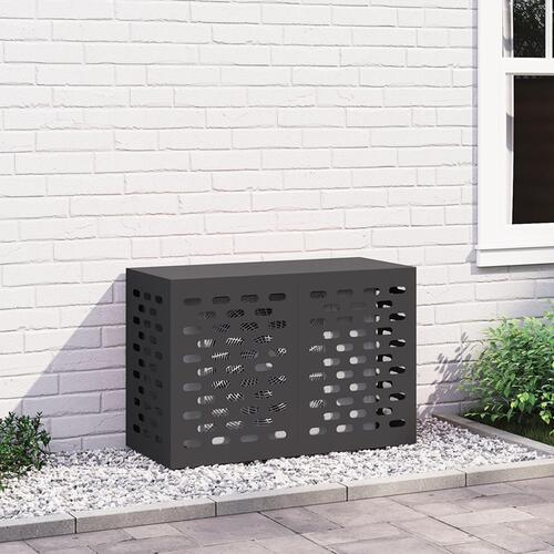 Aircondition Cover Sort 90x40x60 cm Stål
