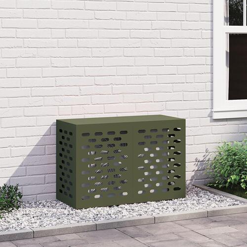 Aircondition Cover Olivengrøn 90x40x60 cm Stål