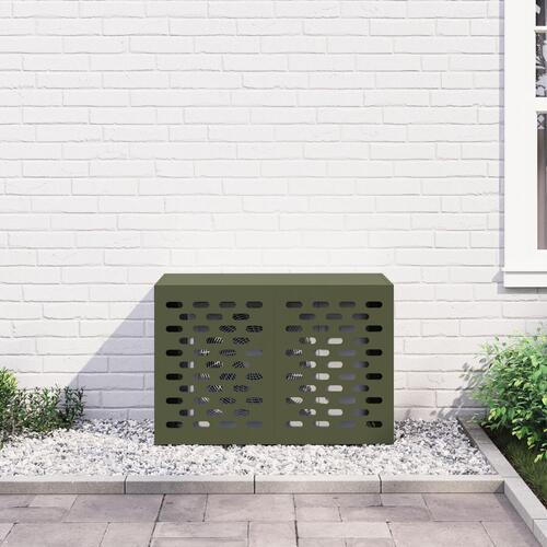 Aircondition Cover Olivengrøn 90x40x60 cm Stål