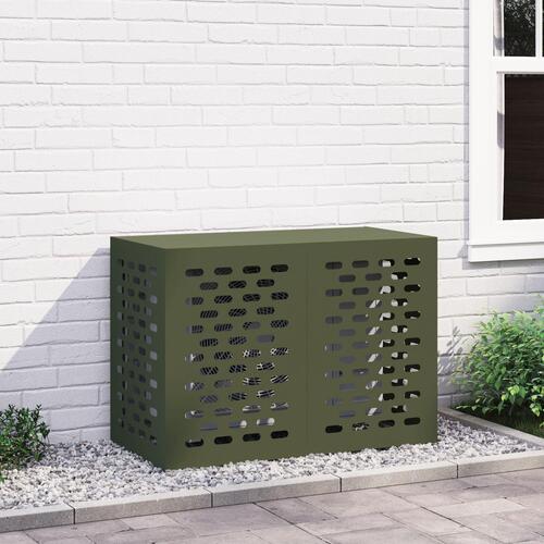 Airconditionbetræk i olivengrøn - 100x50x70 cm i stål