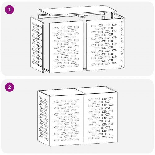 Aircondition Cover 100x50x70 cm i rustfrit stål