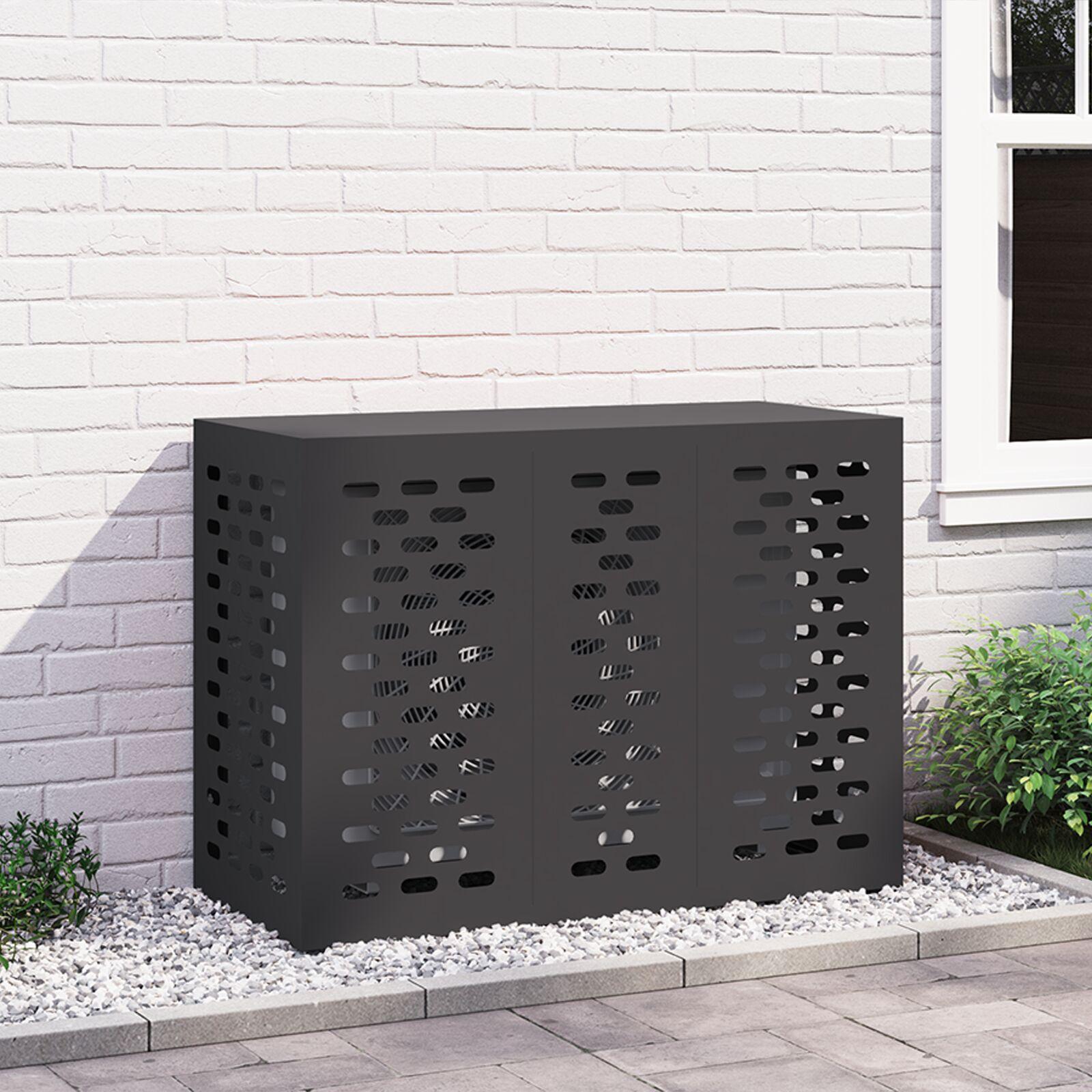 Aircondition Dække Sort 110x50x80 cm Stål