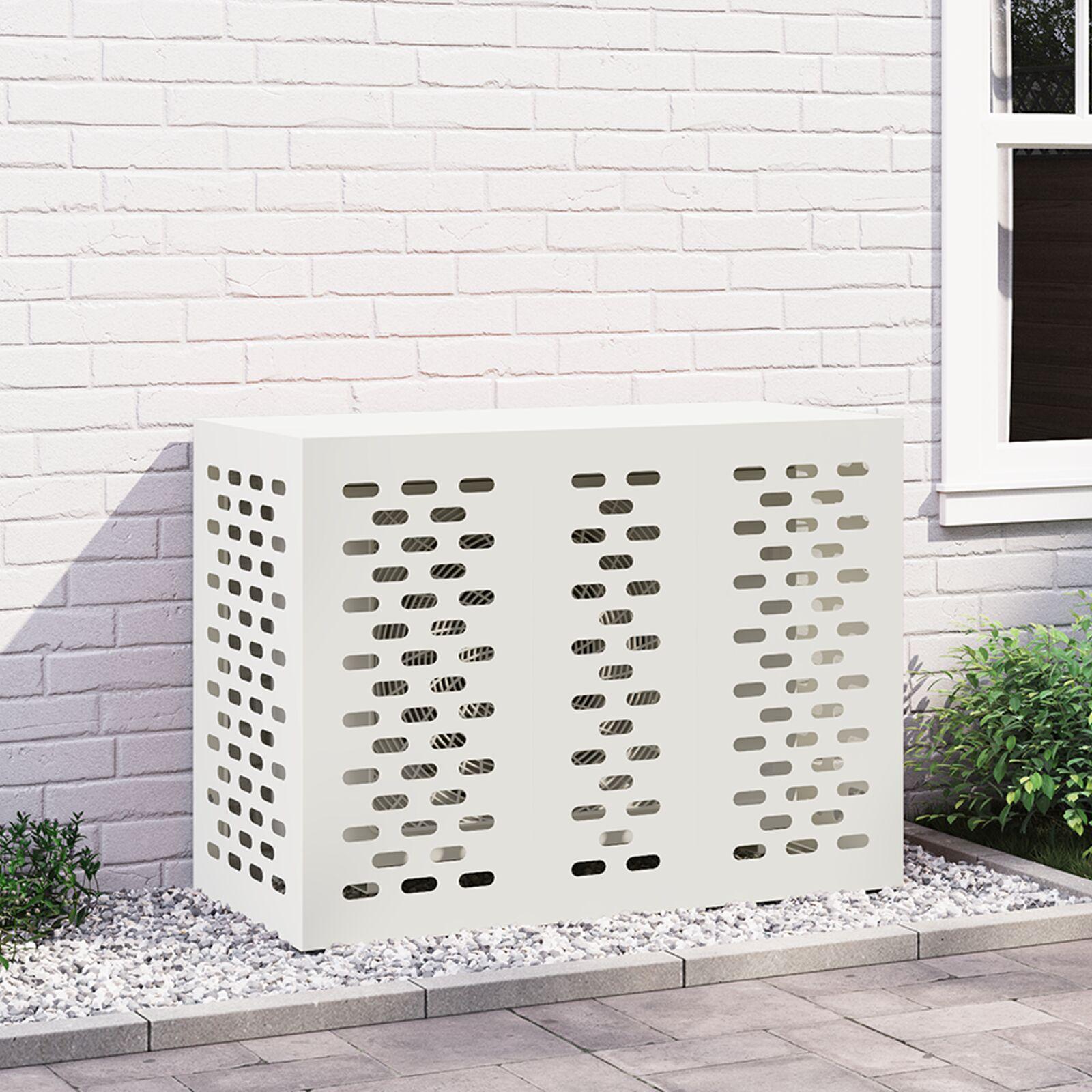 Airconditioncover Hvid 110x50x80 cm Stål