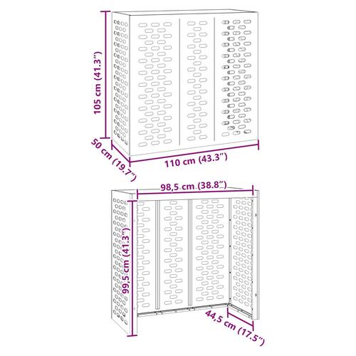 Aircondition Dække Hvid 110x50x105 cm Stål