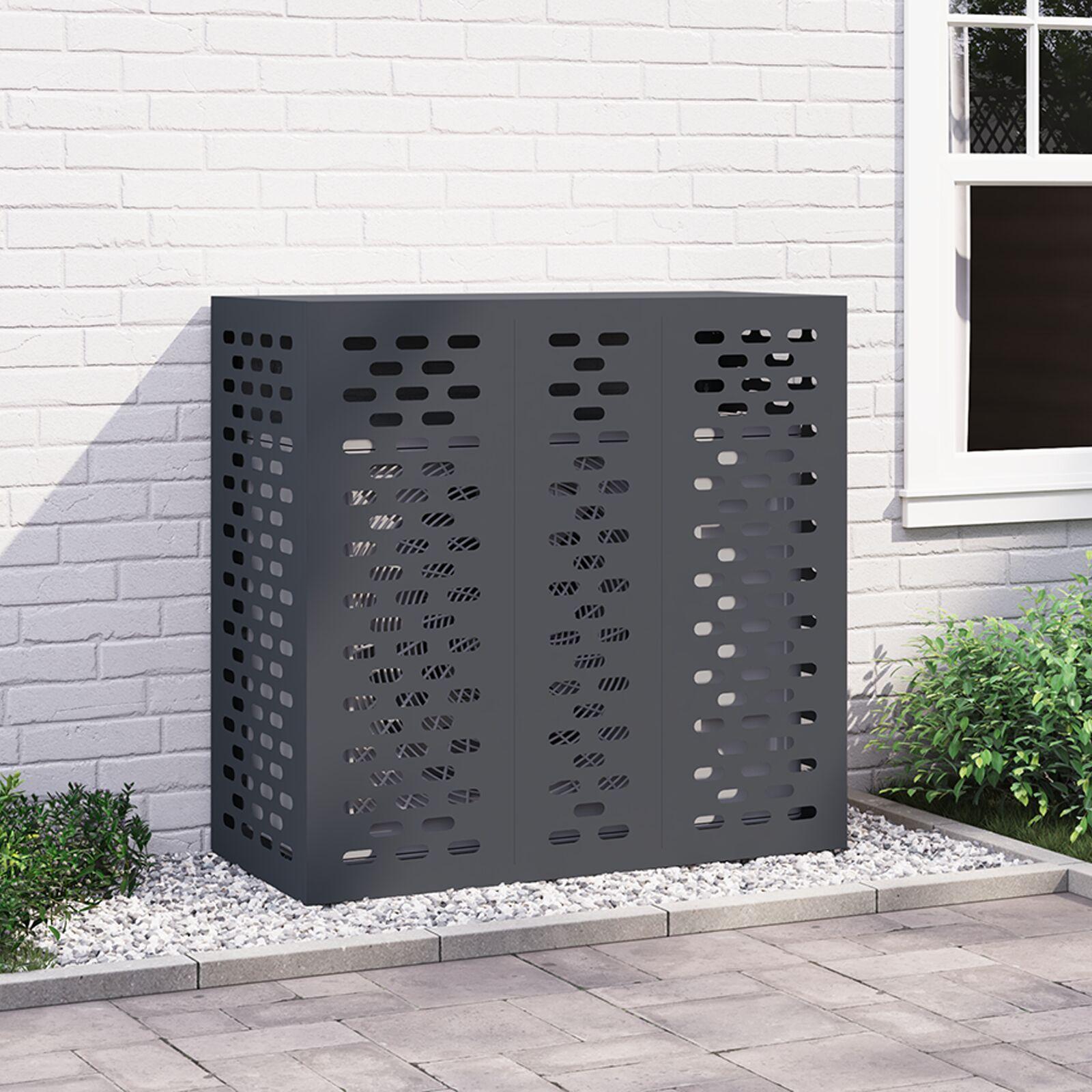 Air Conditioner Cover Antracit 110x50x105 cm Stål