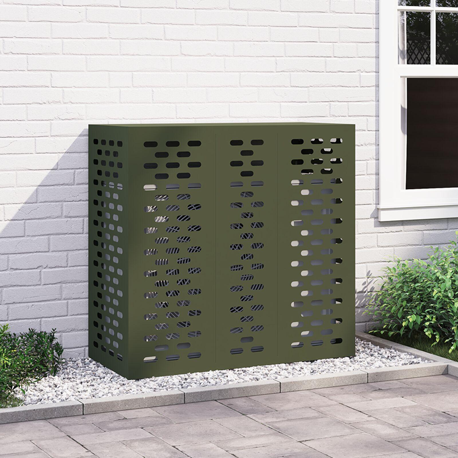 Aircondition Cover Olivengrøn 110x50x105 cm Stål