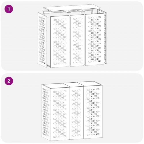 Airconditiondæksel 110x50x105 cm Galvaniseret Stål